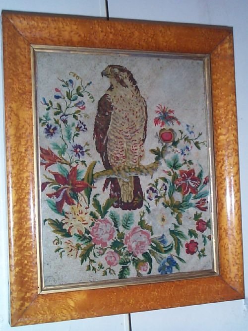 19th C Needlework of an Eagle